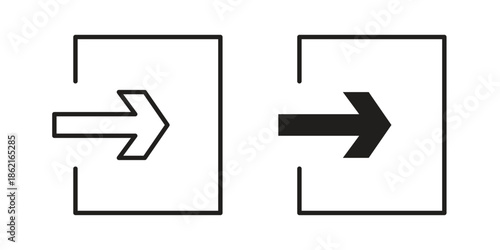 Enter icons vector glyph flat style. Stroke with editable size icons