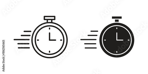 Express icons vector glyph flat style. Stroke with editable size icons