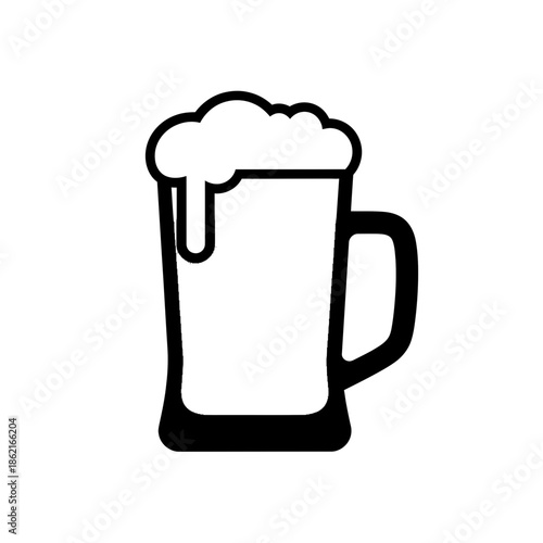 Stylized Beer Mug with Frothy Head Icon