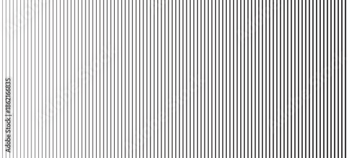 Narrow black-white vertical lines. Symmetric geometric ornament. Striped seamless pattern, abstract wallpaper. Digital paper for textile print, page fill. Vector