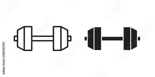Gym icons vector glyph flat style. Stroke with editable size icons