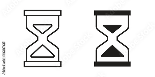 Hourglass icons vector glyph flat style. Stroke with editable size icons