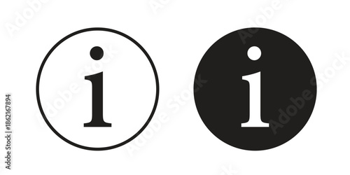 Info icons vector glyph flat style. Stroke with editable size icons