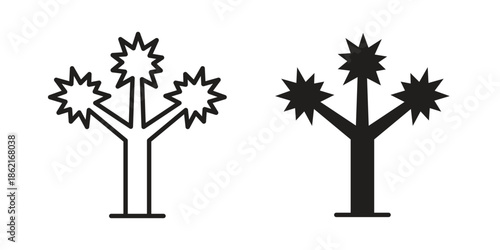 Joshua tree icons vector glyph flat style. Stroke with editable size icons