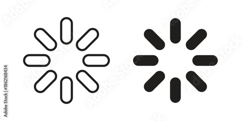 Loading icons vector glyph flat style. Stroke with editable size icons