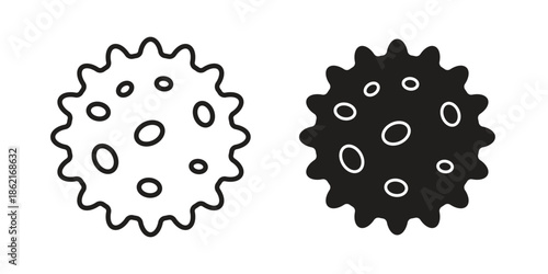 Massage ball icons vector glyph flat style. Stroke with editable size icons