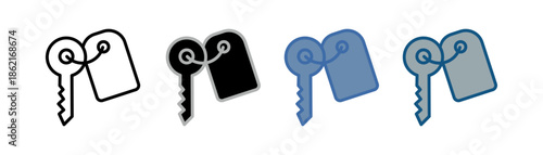 key icon set multiple style collection with house key design