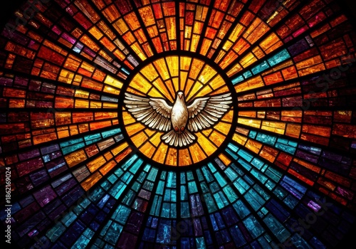 Radiant Dove Stained Glass Window A Symbol of the Holy Spirit