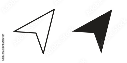 Navigation icons vector glyph flat style. Stroke with editable size icons