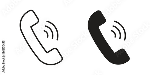 Phone call icons vector glyph flat style. Stroke with editable size icons