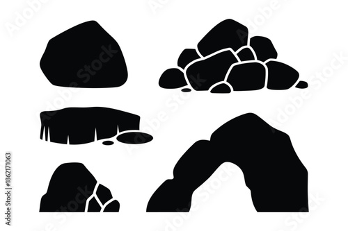 Natural Stone and Rock Arch Silhouettes for Landscape Design