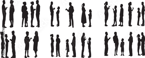 Human Interaction Silhouettes Vector Pack