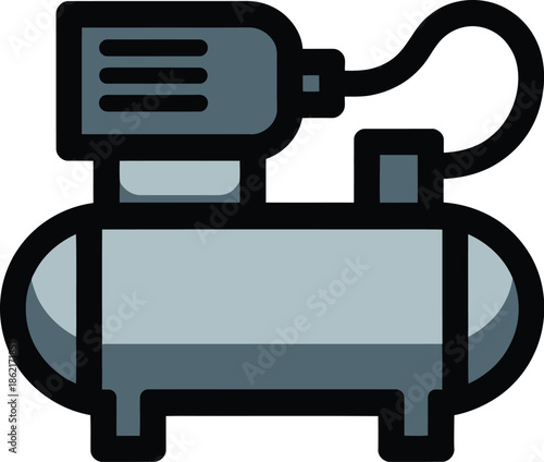 Air Compressor Vector Graphic Illustration for Industrial Use with Modern Design and Clean Lines