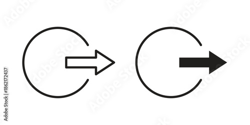 Sign out icons vector glyph flat style. Stroke with editable size icons