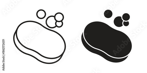Soap icons vector glyph flat style. Stroke with editable size icons
