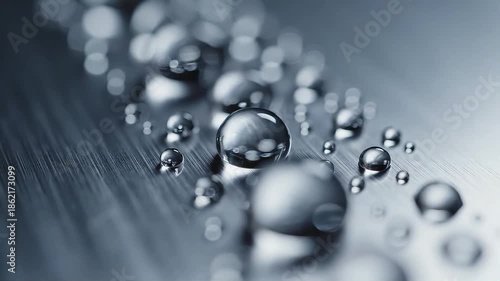 Close up of water droplets on a brushed metal surface a study in textures