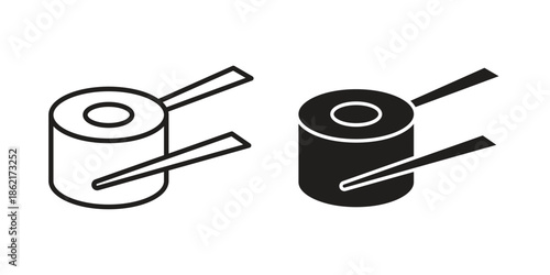 Sushi icons vector glyph flat style. Stroke with editable size icons
