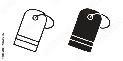 Tag icons vector glyph flat style. Stroke with editable size icons