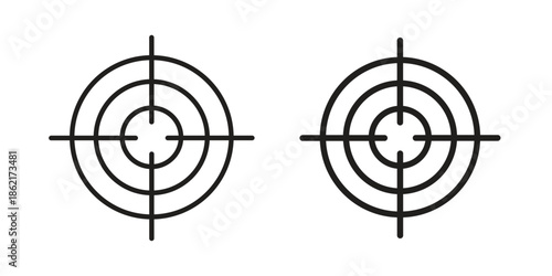 Target icons vector glyph flat style. Stroke with editable size icons
