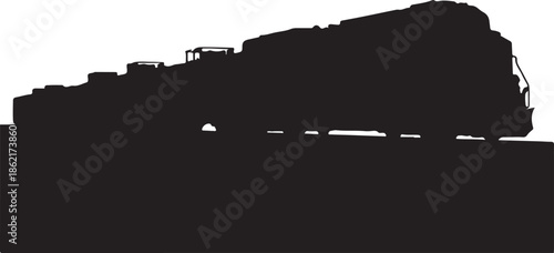 Train silhouette on transparent background