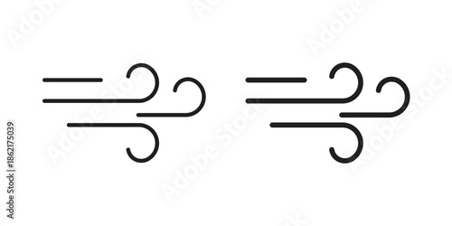 Wind icons vector glyph flat style. Stroke with editable size icons