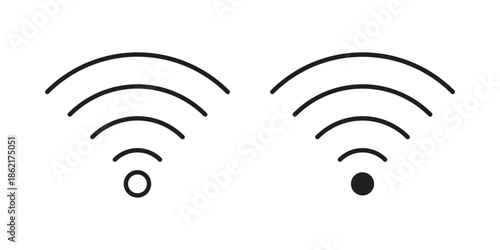 Wifi icons vector glyph flat style. Stroke with editable size icons