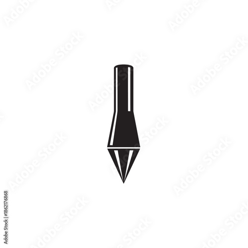 Black plumb bob on white background weight tool construction