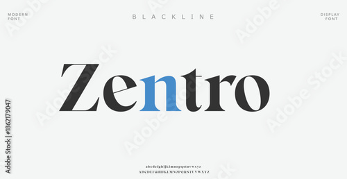 Zentro vector illustration of font family