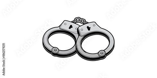 Handcuffs crime vector silhouette, handcuffs icon vector, police handcuff silhouette