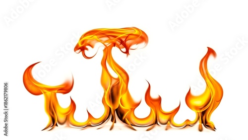 Flaming orange and yellow abstract fire design