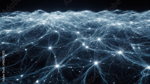 Abstract Neural Network Connection Background with Glowing Nodes.