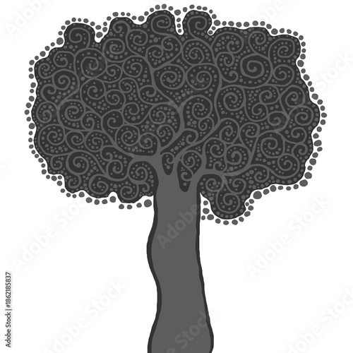 Stylised tree illustration; floral icon