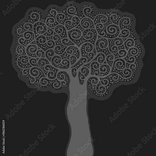 Stylised tree illustration; floral icon