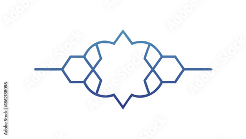 Simple circular geometric islamic pattern icon, arabesque star, minimalist vector.