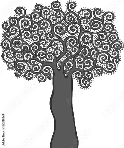 Stylised tree illustration; floral icon