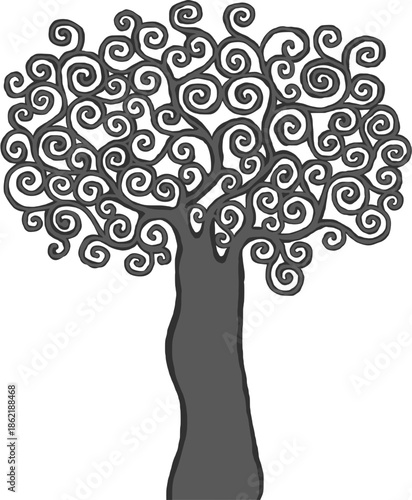 Stylised tree illustration; floral icon