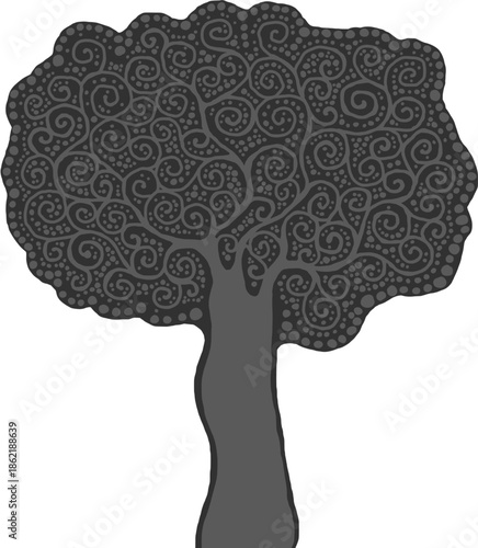 Stylised tree illustration; floral icon