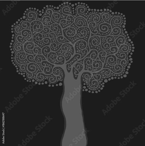 Stylised tree illustration; floral icon