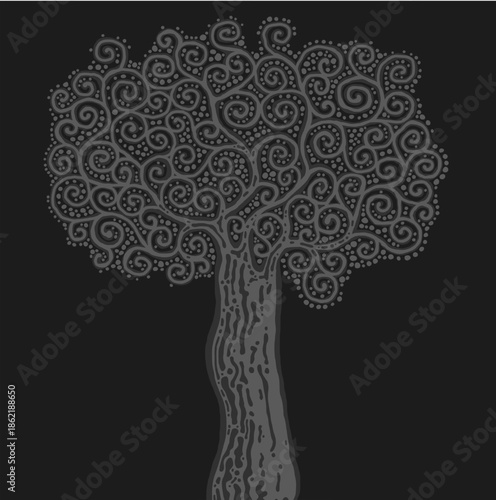 Stylised tree illustration; floral icon