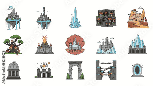 Collection of Fantasy Buildings and Structures for Games.