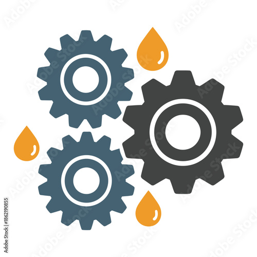 Gears interlock smoothly while three drops of orange oil lubricate the.