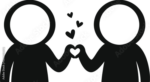 Couple holding hands cartoon character vector illustration isolated