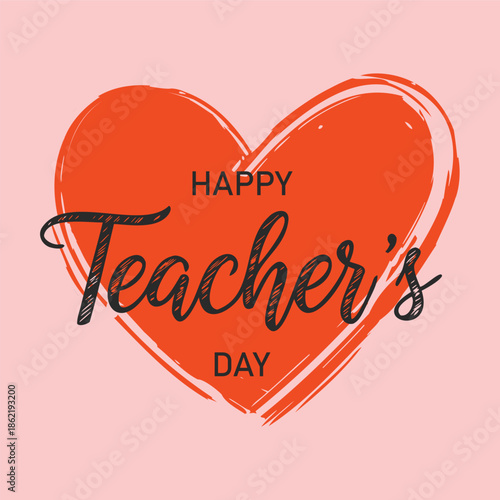 Happy Teacher's Day Heart Illustration