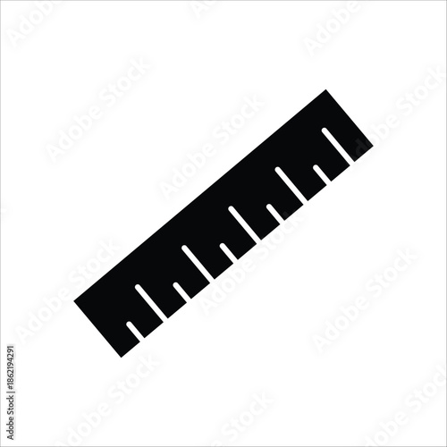 Sleek graphic illustration of a classic black ruler, symbolizing precise measurement, design accuracy, and foundational educational concepts for technical and creative applications