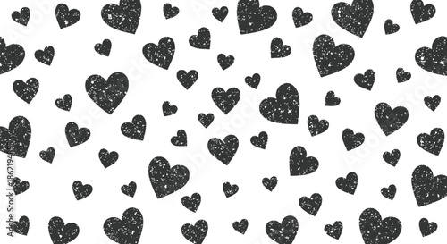 Heart confetti scattered on white background vector illustration