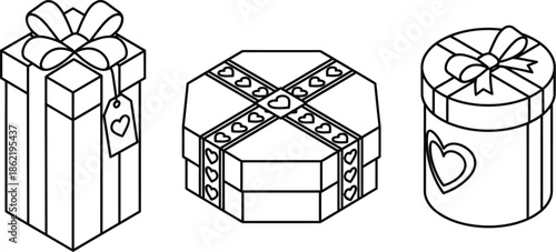Gift box isometric vector illustration for Valentine's Day