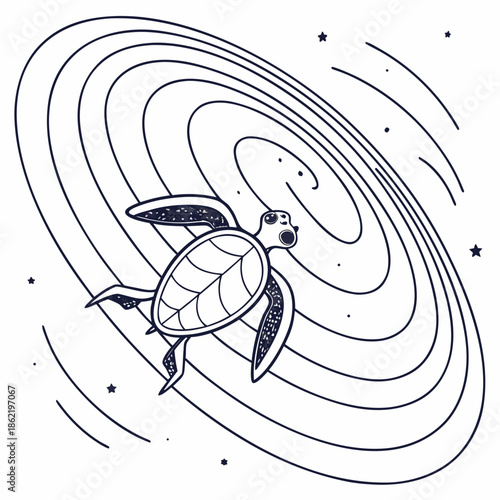 Turtle swimming through gravitational wave ripples in space