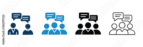 communication collaboration icon group discussion team chat bubble
