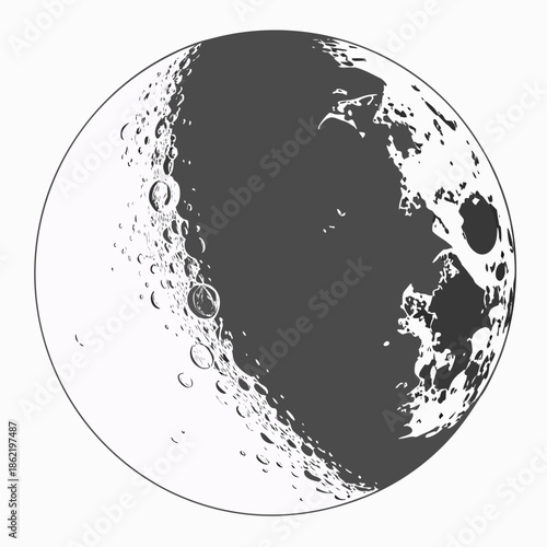 Earths shadow on moon surface during lunar eclipse