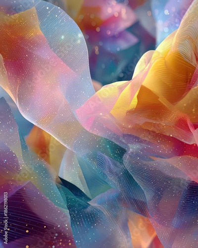 Abstract Colorful Flowing Waves with Soft Textures and Light Effects